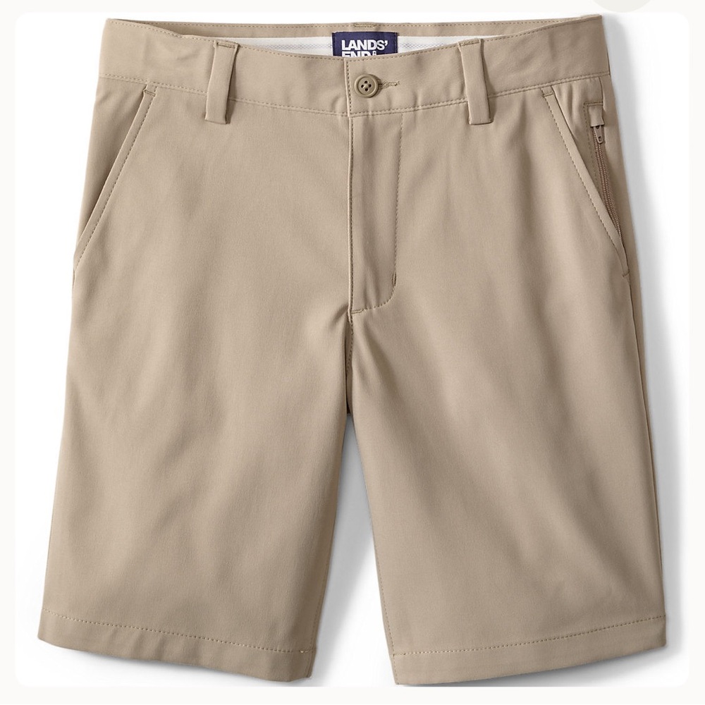 Lands’ End School Uniform Men's Active Performance Chino Shorts